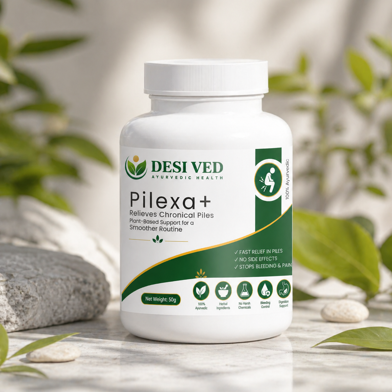 Desi ved Piles Care, 100% Ayurvedic Pilexo Plus, 30+ Years Expertise